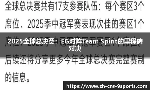 2025全球总决赛：EG对阵Team Spirit的里程碑对决